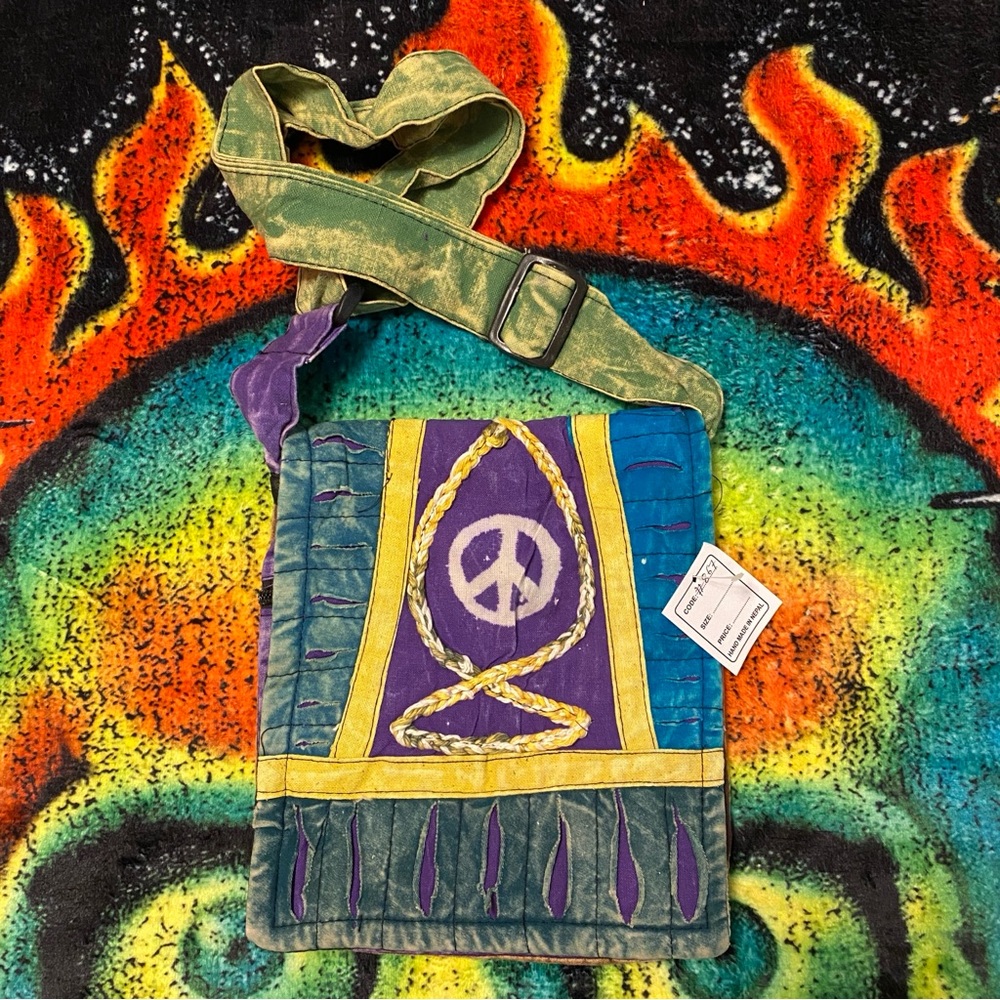 LAST CHANCE ☮️ Peace Boho Hippie Patchwork Crossbody Bag